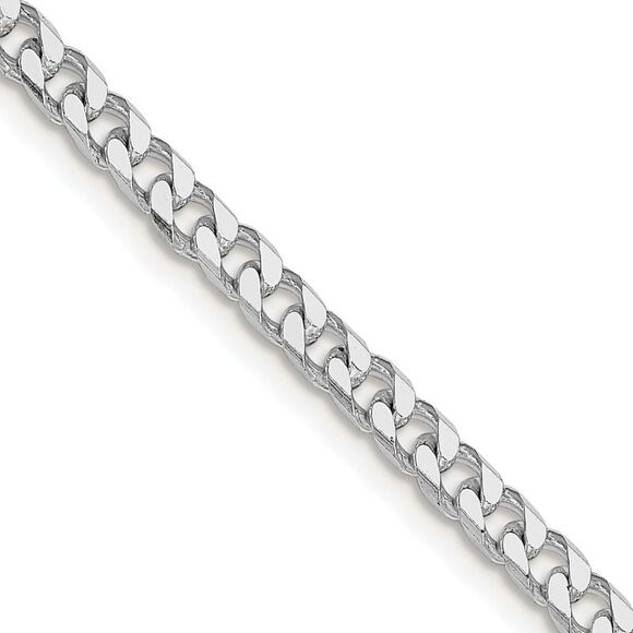Kazi Luxury Sterling Silver Rhodium-plated Polished 3.5mm Curb Chain